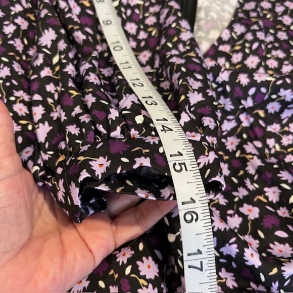 Chinti & Parker Gabriel Floral Mini Dress Black and Purple Wrap Look Size 6 - Picture 13 of 13